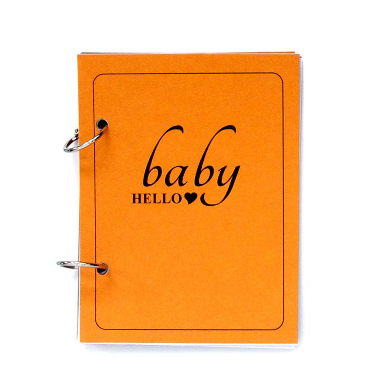 Baby Brag Book for Grandmas, Godparents, & Aunts - Baby Hello in Tangerine Orange