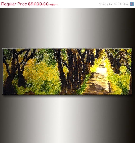 Original landscape Abstract painting, Contemporary Gallery Fine Art by Henry Parsinia 48x18