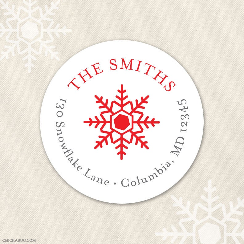 Snowflake - Personalized address labels - Sheet of 24 Il_570xn