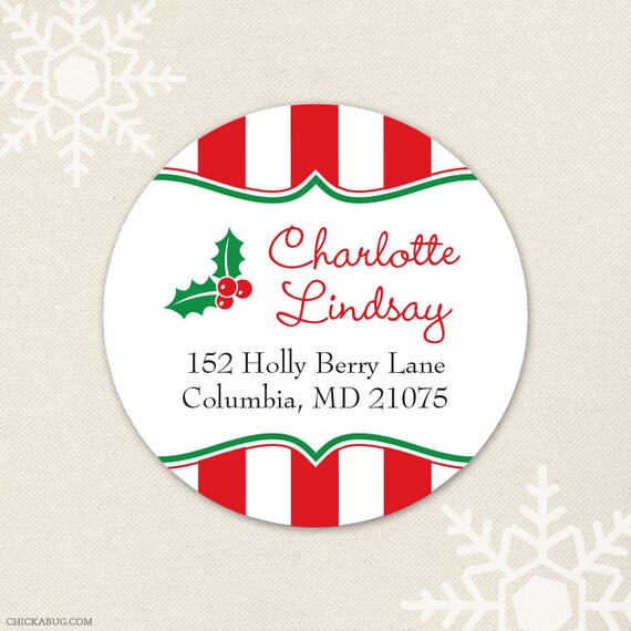 Holly Berries - Personalized address labels - Sheet of 24 Il_570xn