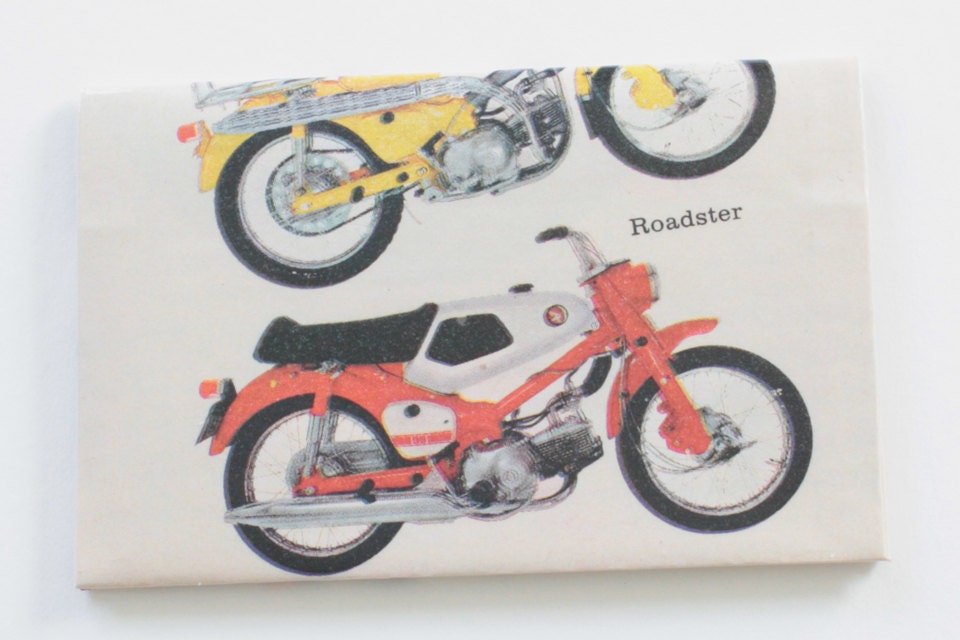 Vintage Magazine Wallet: Honda Motorcycle Business Card Case, Handmade from Vintage Ads, Recycled and Upcycled, Item No. 1212