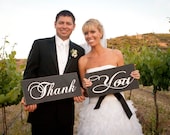 Thank You Signs for your Thank You Cards, Wedding Signs, Photo Props.  Custom, Handmade Signs, Crisp Paint, 8 X 16 inches, 2 signs, 1-sided.