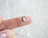 One Initial Disk Necklace - Sterling Silver - Bride, Bridal party, Bridesmaid Gift, Wedding, Christmas Gift, Birthday