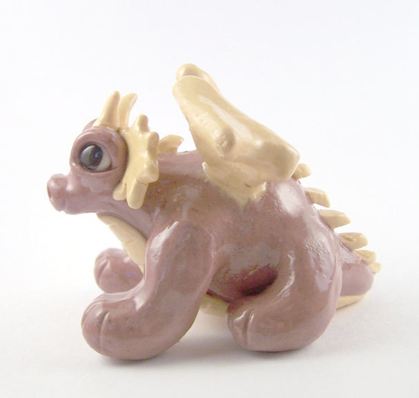 Miniature Pink Dragon with Yellow Wings