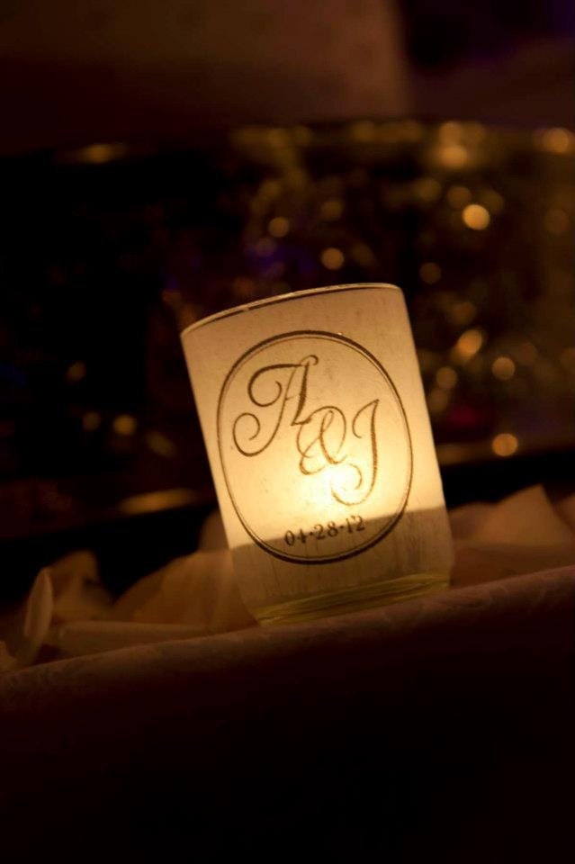 Wedding Candle Holder Personalized by Spell It Out