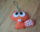 Beaver plush ornament
