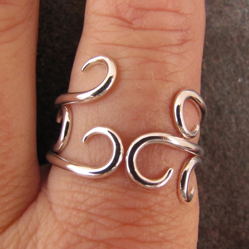 Curvy Silver Stacking Rings Set