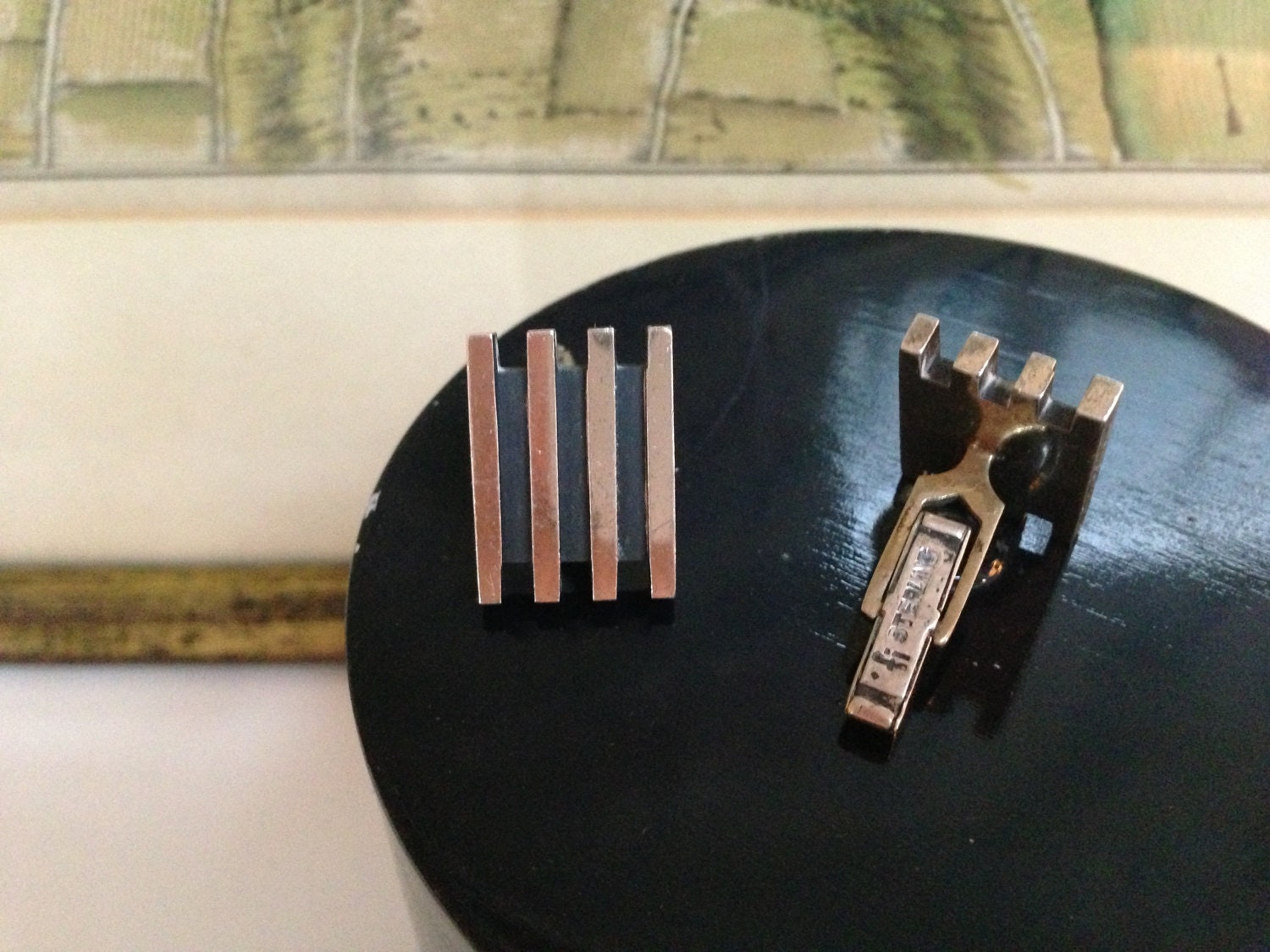 Vintage 1950s Geometric Modern Sterling Silver CUFF LINKS