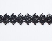 Black Trim, Black Gimp Trim, 2 Yards, 1 1/8" width