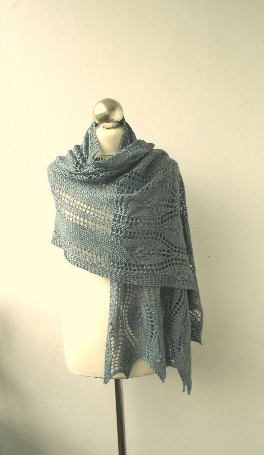 Water hand knitted lace stole ,luxurious merino and silk lace shawl,scarf