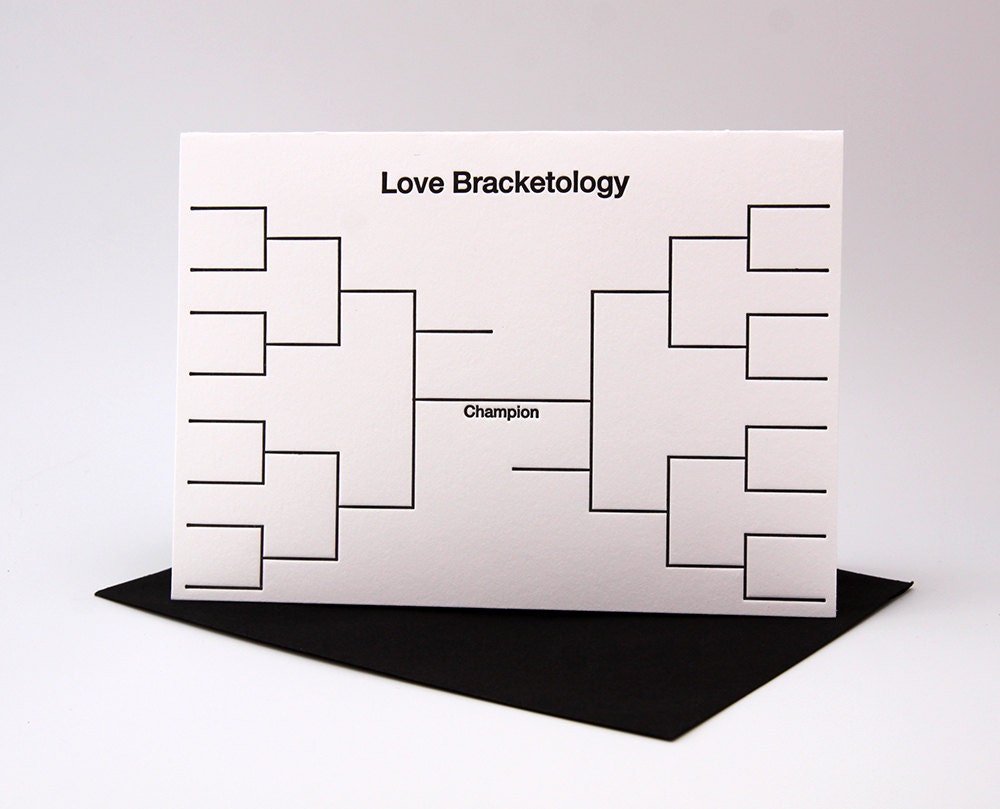 Individual Letterpress Card - Bracketology Love Card
