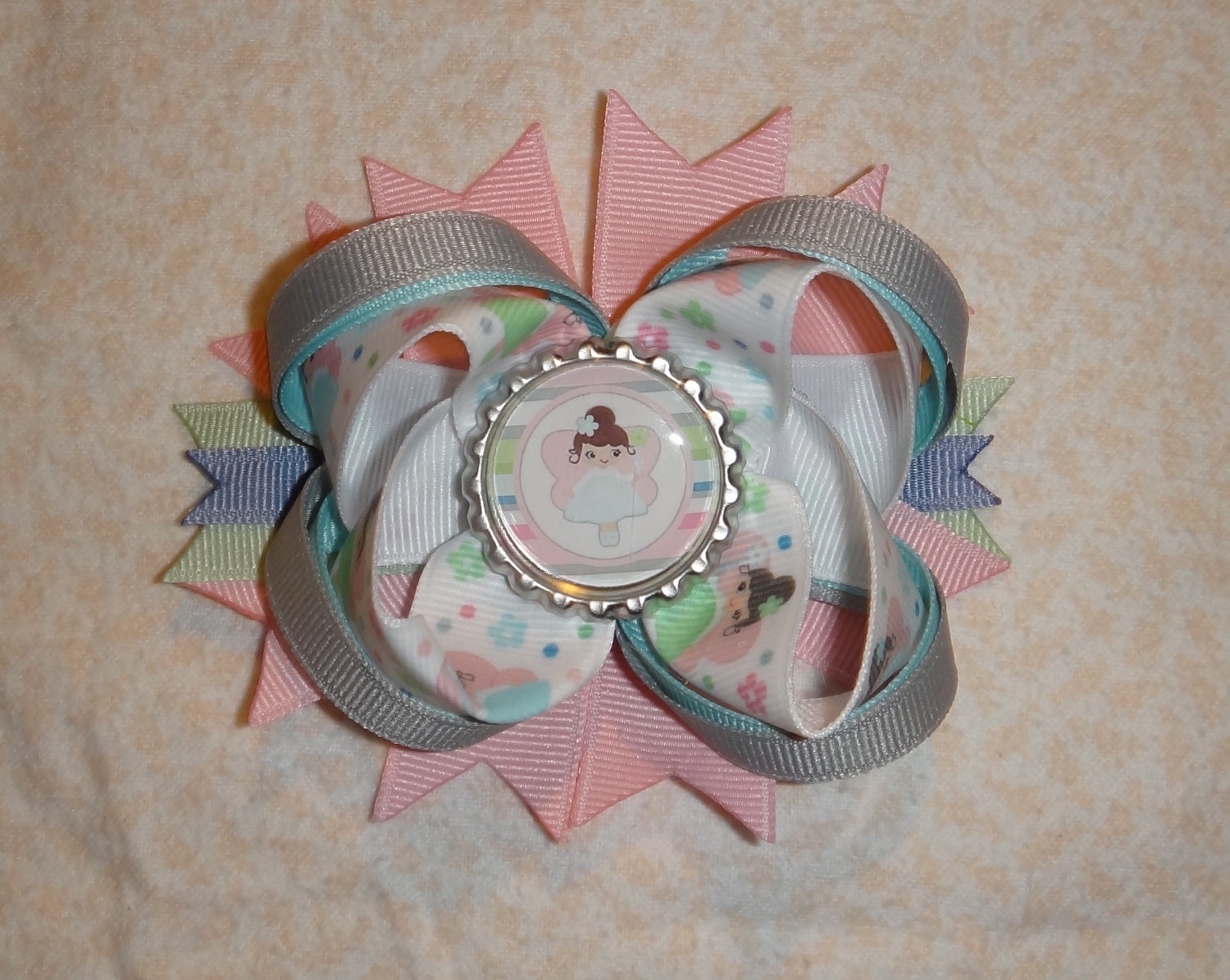 M2MG Fairy Wishes Twisted Boutique 4 Inch Bow with Loops and Spikes