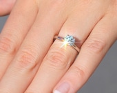 GIA Certified D color FLAWLESS Clarity 1.00 carat Round - Diamond Engagement Ring Platinum - luxury - brides - engagement