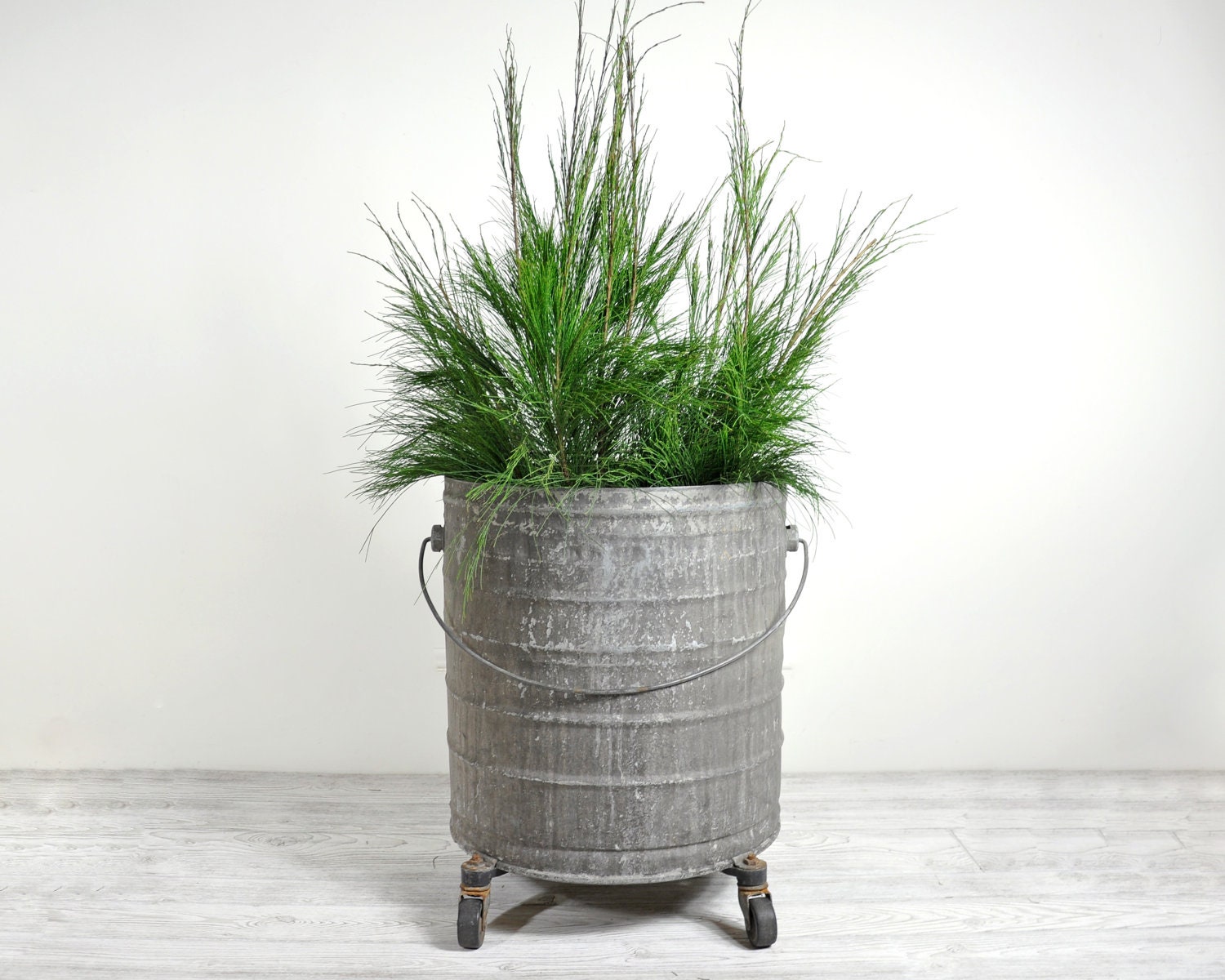 Vintage Extra Large Industrial Metal Bucket / Large Planter / Industrial Decor