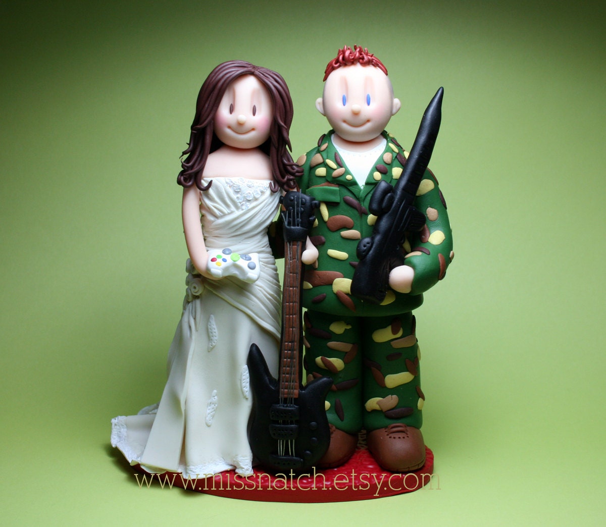 DEPOSIT - Camo Hunter Country Chic Wedding Cake Topper