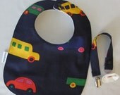 Marimekko bib set, bib and pacifier clip in Pikku Bo Boo, optional Sophie leash, authentic Marimekko fabric from Finland