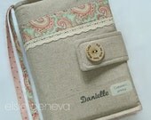 Made to Fit  Personalized Bible Cover Solid Natural Japanese Linen & Lace