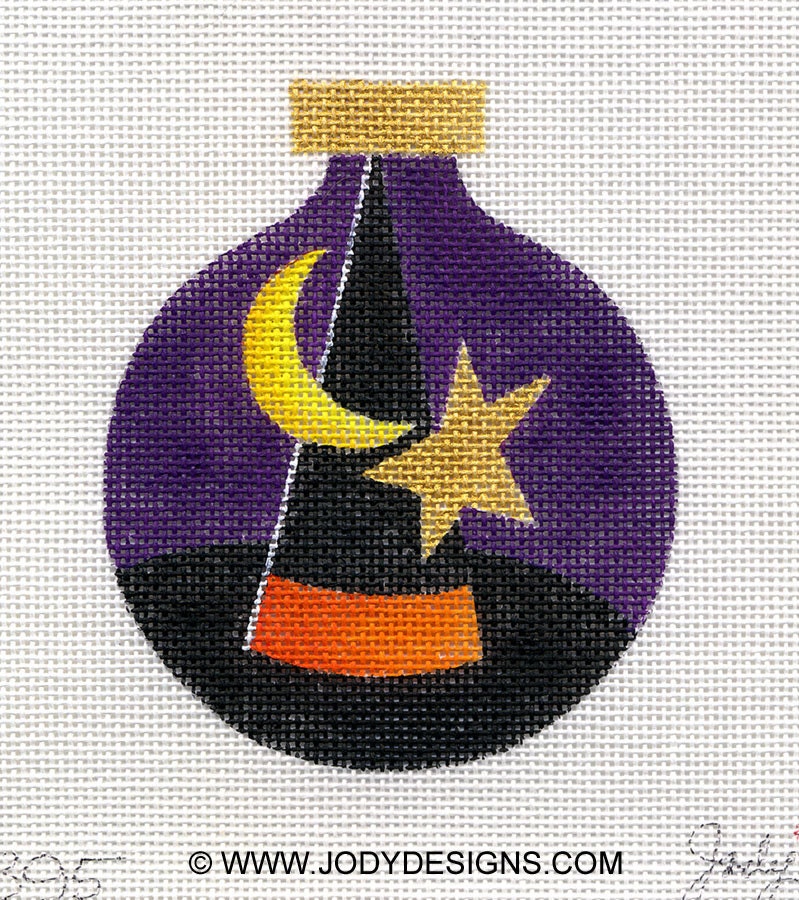 Witch Hat Needlepoint Ornament - Jody Designs  B95