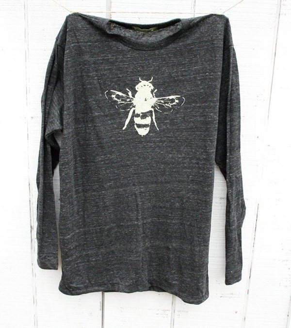 Bee Shirt - Longsleeve  - Alternative Apparel - Unisex - Eco-Heather Black - Small, Medium, Large, Extra Large, 2X - Clothing