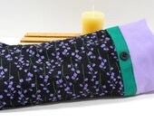EYE PILLOW with Choice of Blend and Removable Cover - Purple and Green Flowers