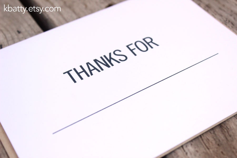 Fill in the Blank Greeting cards with kraft envelopes - set of 10 cards from KBatty Design and Stationery