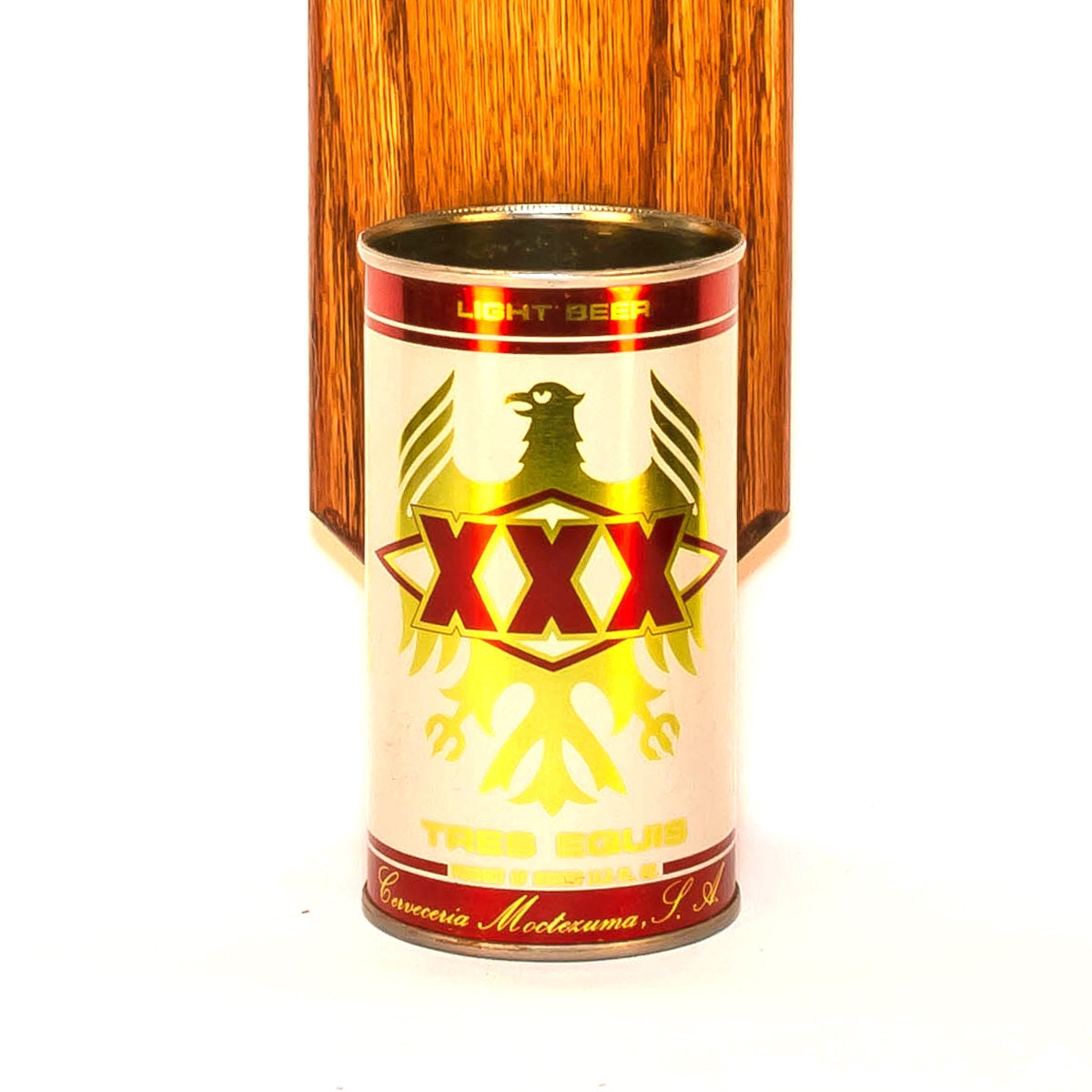 Tres Equis Wall Mounted Bottle Opener with Vintage Cerveza Clara Beer Can Cap Catcher - XXX Gift for Groomsmen Grads and Dad