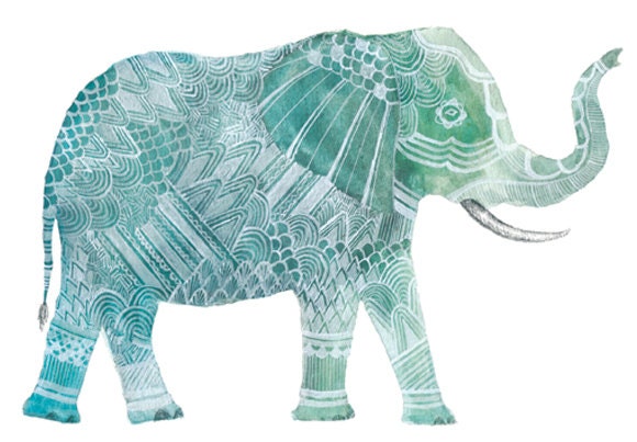 Elephant Art Print 8x10