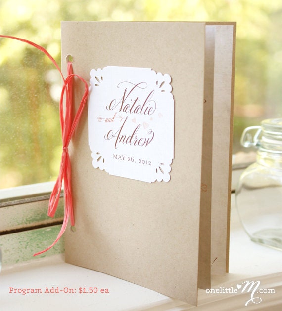 Rustic Sweet Coral Wedding Invitation Suite SAMPLE