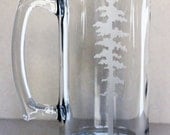 California Sequoia Tree  - Etched Glass Beer Mug - IMPERFECT- SALE