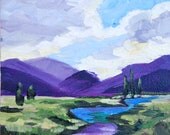 6 x 6 Mini Original Oil Painting Impressionist Landscape Irish Stream on a Sunny Day by Rebecca Croft