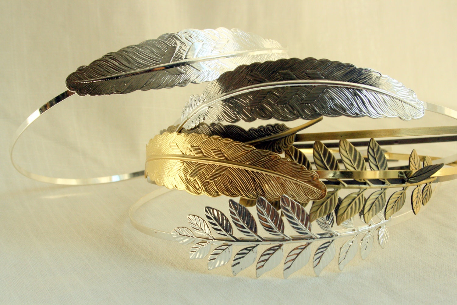 Set of 4 Bridesmaid Headbands (Choose from EVA, MUSE, and ATHENA Single Leaf)