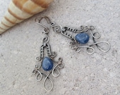 blue kyanite earrings in sterling silver