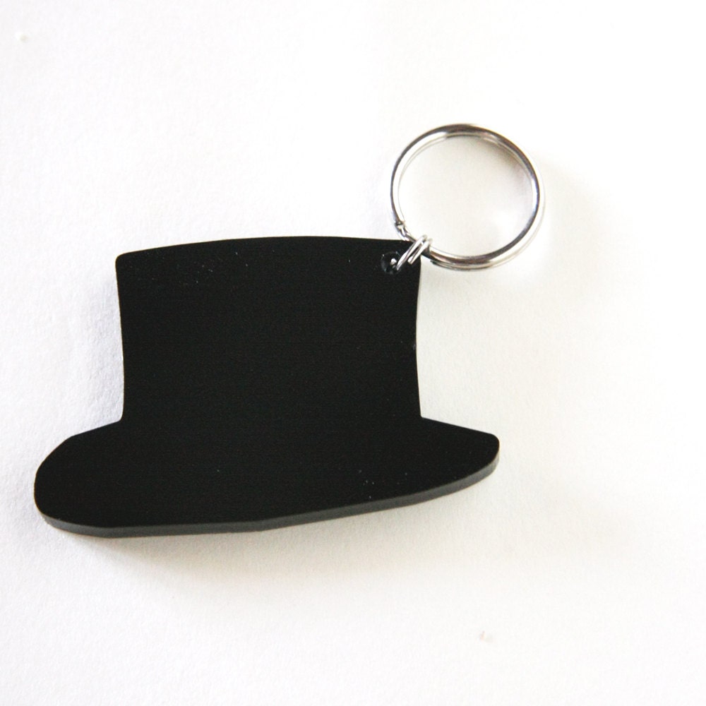 top hat keychain - for him - unisex gentlemen elegant gift under 15 USD