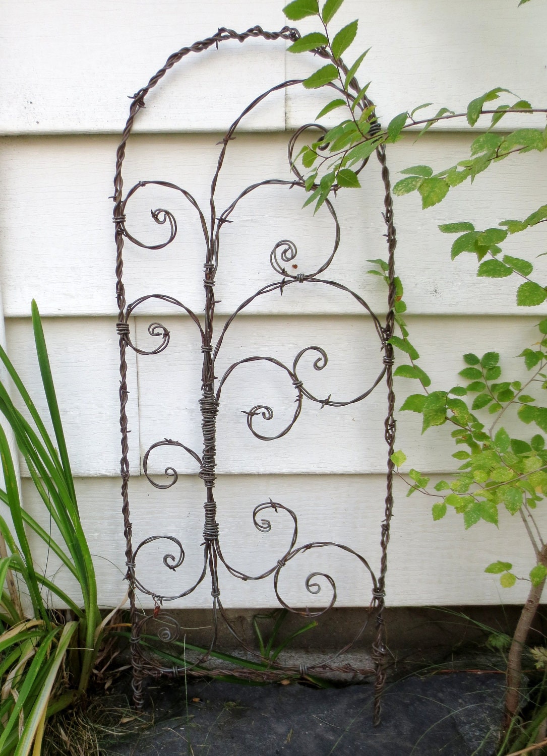 Barbed Wire Trellis Bristling With Spiky Spirals Made To Order