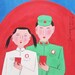 Abstract painting Original painting morden art -marrige in culture revolution
