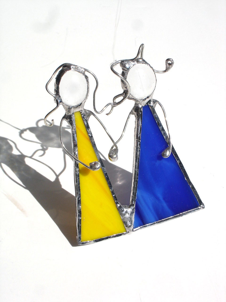 Best friends sisters mom and me suncatcher yellow blue gift under 25