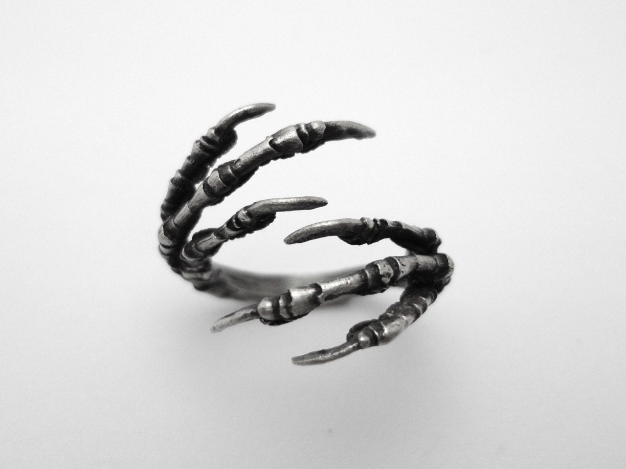 Double Claw Starling Ring in STG Silver