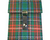 iPad Mini case Kindle Fire HD 7 cover sleeve - Green red blue yellow white colorful wool-blend plaid - Festive