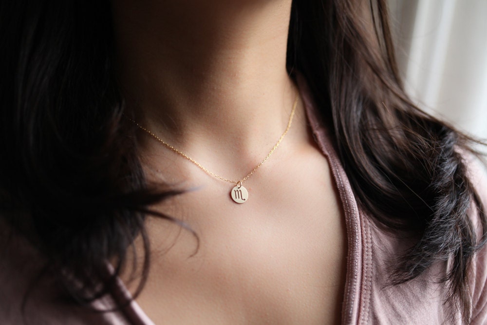 Zodiac necklace - gold filled dainty necklace, boho necklace