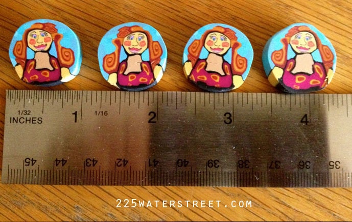 Polymer Clay Accents Baby Blue Eyes, Hippie Chick, Blue Eyed Babe and Pigtails for Mosaic Tile and Craft Projects