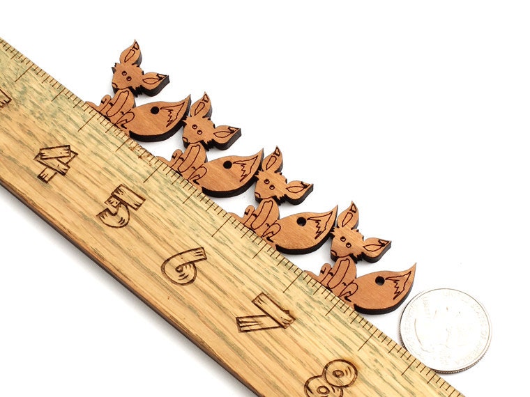 S Mini Fox Beads - 1" Size - Laser Cut Wood - Free Shipping - Etsy Itsies by Timber Green Woods