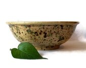 Hand Painted Ceramic Bowl in Light Brown and Green