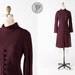 1960s dress medium large / 60s dress purple plum thick : Plum