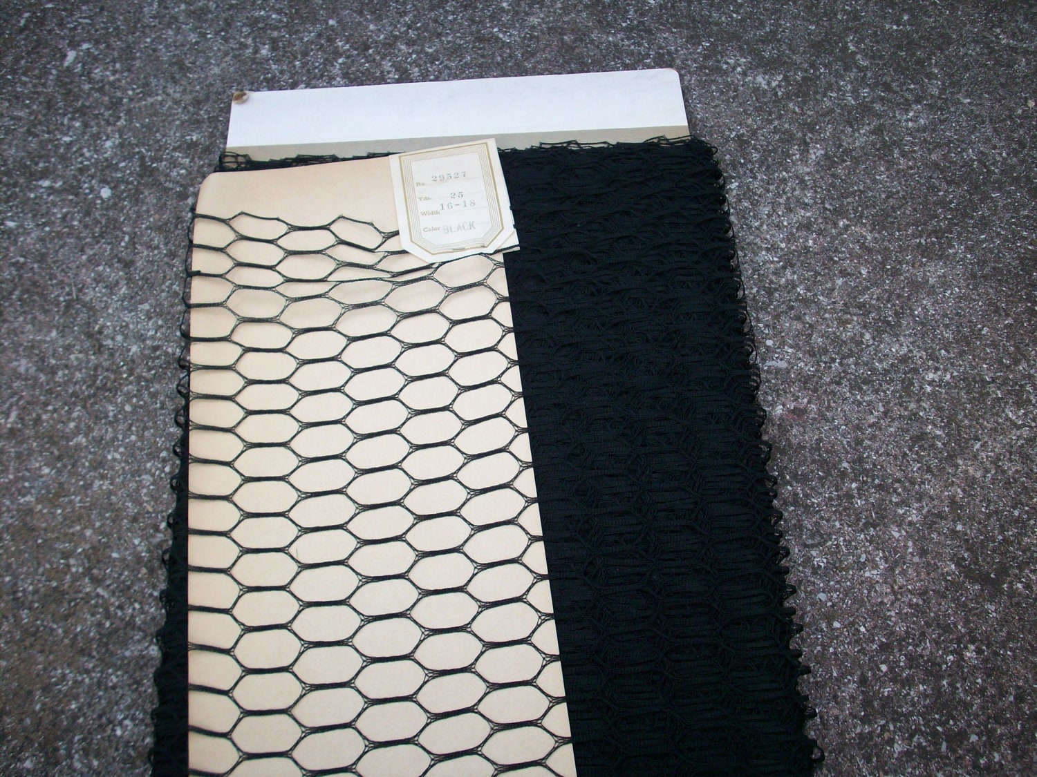 1 yard of Antique french black hat veiling  16 to 18" width