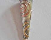 Silver Copper and Brass Cone Pendant