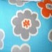 Throw Pillows Decorative Pillows Cushion Covers Orange Aqua Gray Cream Ikat Petals - Pair of Two 18 x 18