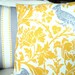 Throw Pillows Decorative Pillows Accent Pillows Cushion Covers Yellow White Floral Gray Bird BOTH SIDES - Pair of Two 18 x 18