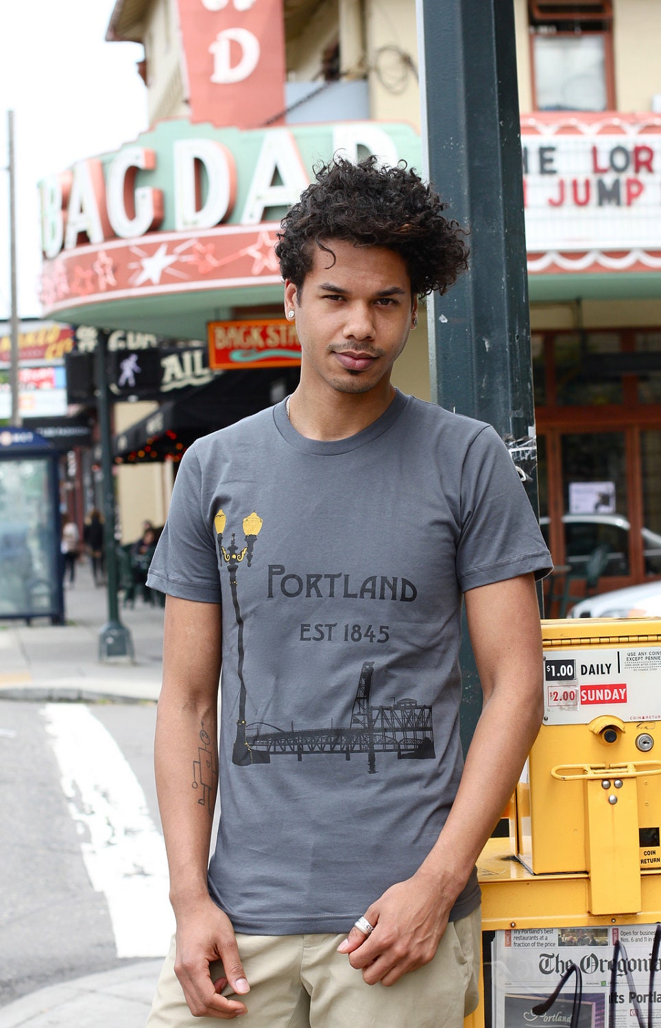 Historic Portland Hand Screen Printed Men's Tee