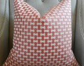 Decorative Designer Pillow Cover - 18"X18" - Schumacher Nolita Embroidery in Coral