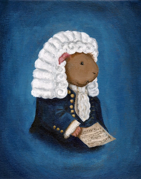 Johann Sebastian Bach Guinea Pig Art Print - 5 x 7